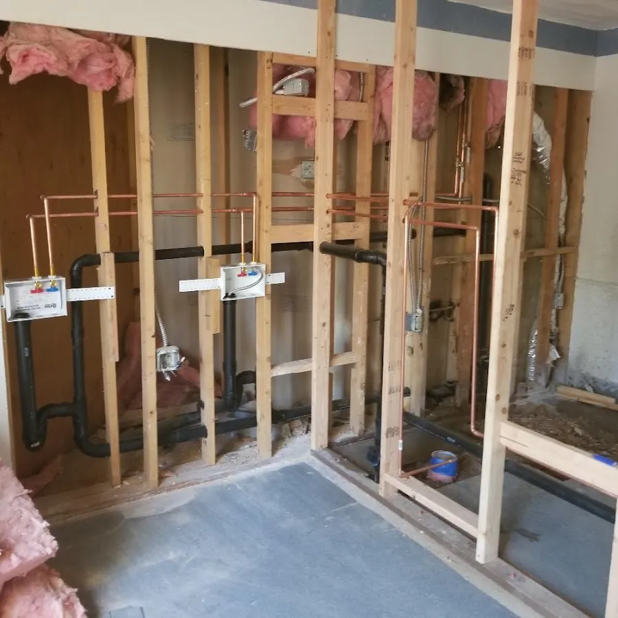 Copper pipe rough-in and plumbing installation in Shrewsbury